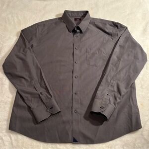 Untuckit Shirt Wrinkle Free Button Up Shirt Men XL Extra Large Steel Gray Cotton